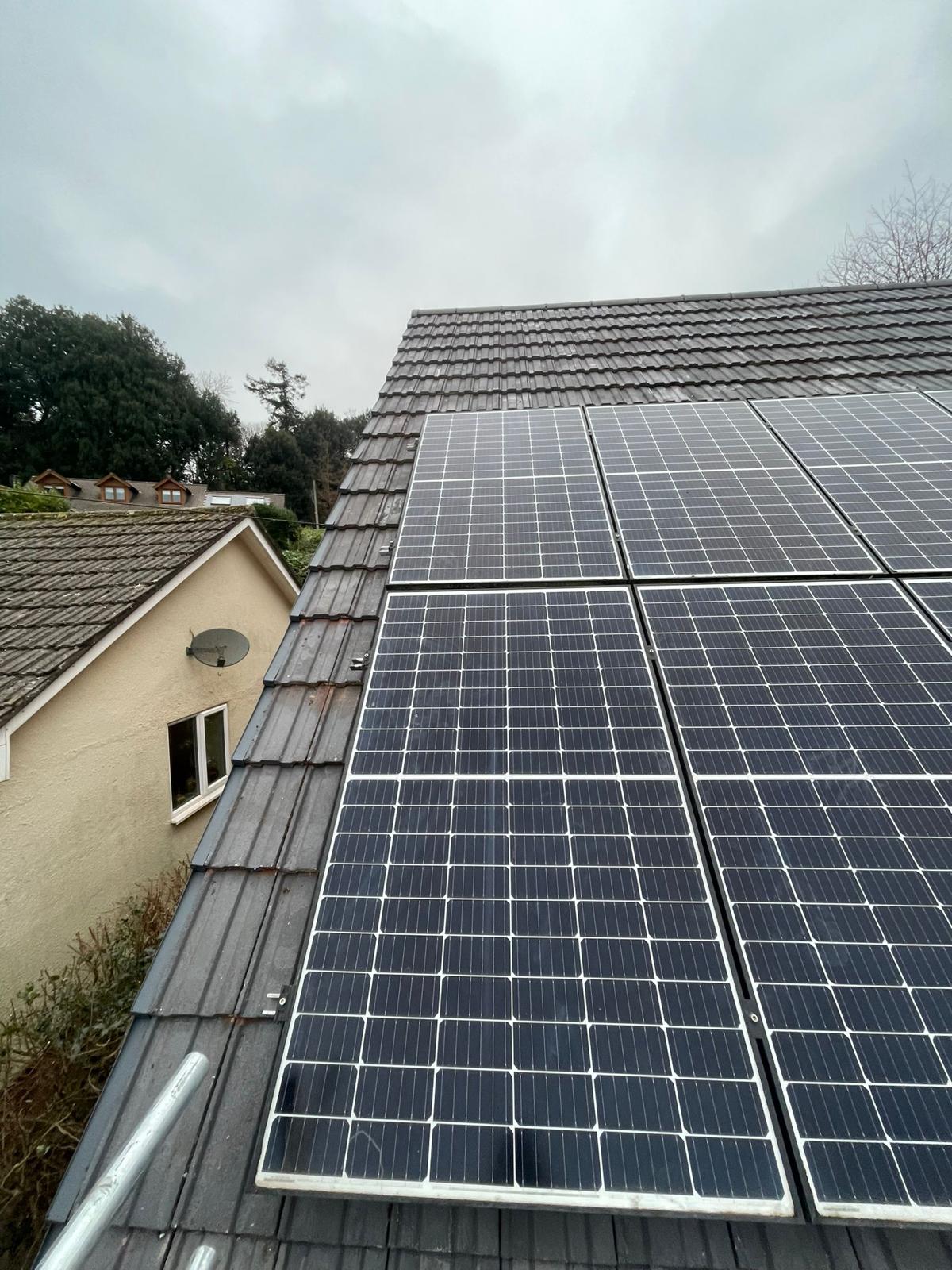 Solar PV installation on a tiled roof